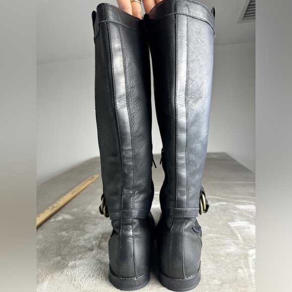 Cole Haan Women’s Liberty Black Nubuck Riding Boots 7.5‎ B Western Leather Flat - Picture 9 of 15